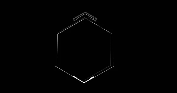 Image White Hexagon Black Background Shapes Pattern Movement Concept Digitally — Stock Photo, Image