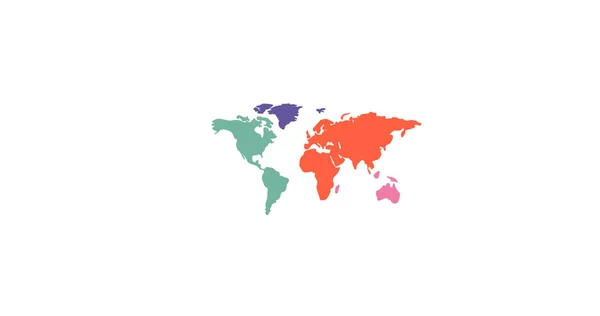 Immagine Mappa Del Mondo Sfondo Bianco Geografia Continenti Nazioni Concetto — Foto Stock