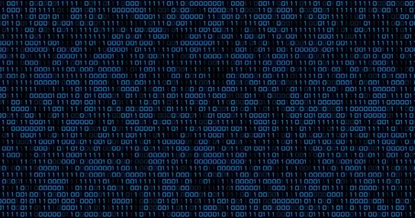 Obrázek Modrého Binárního Kódu Měnící Černém Pozadí Programování Počítače Technologický — Stock fotografie