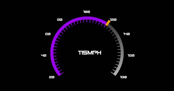 Afbeelding Van Auto Snelheidsmeter Zwarte Achtergrond Mondiaal Concept Voor Vervoer — Stockfoto