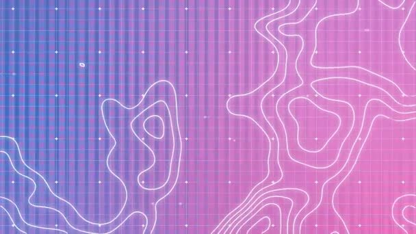 Анимация Изогипсов Над Обработкой Данных Фиолетовом Фоне Концепция Обработки Данных — стоковое видео