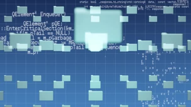 Анімація Цифрового Замка Інтегрованою Схемою Обробки Даних Синьому Фоні Глобальна — стокове відео