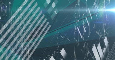 Veri işleme ve istatistik kaydının resmi. küresel iş, veri işleme ve dijital arayüz kavramı dijital olarak oluşturulmuş görüntü.