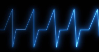 Siyah arkaplandaki kardiyograf görüntüsü. küresel tıp ve dijital arayüz kavramı dijital olarak oluşturulmuş görüntü.