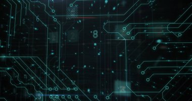 Siyah arkaplan üzerinde veri işleme resmi. küresel iletişim ve veri güvenliği konsepti dijital olarak oluşturulmuş görüntü.