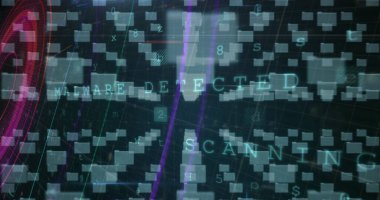 Siyah arkaplanda güvenlik kilidi ve veri işleme görüntüsü. küresel iletişim ve veri güvenliği konsepti dijital olarak oluşturulmuş görüntü.