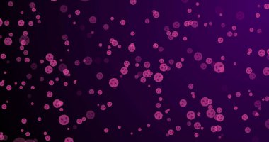 Donanma arka planına düşen mor dairelerin görüntüsü. Bilim, insan biyolojisi, vücut, hücreler ve tıp konsepti dijital olarak üretilen görüntü.