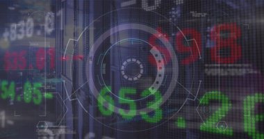 Kapsam taramasında veri işleme resmi. küresel iş, finans, bağlantılar ve dijital arayüz konsepti dijital olarak oluşturulmuş görüntü.