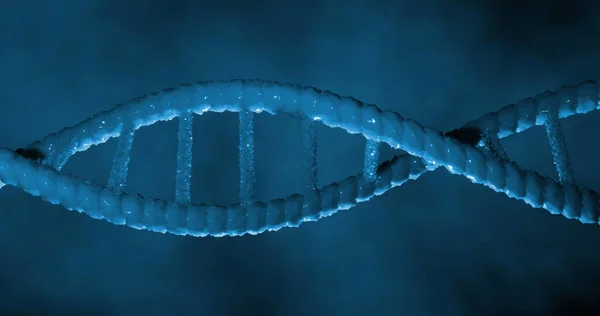 Image Dna Strand Blue Background Global Science Dna Digital Interface — Stock Photo, Image