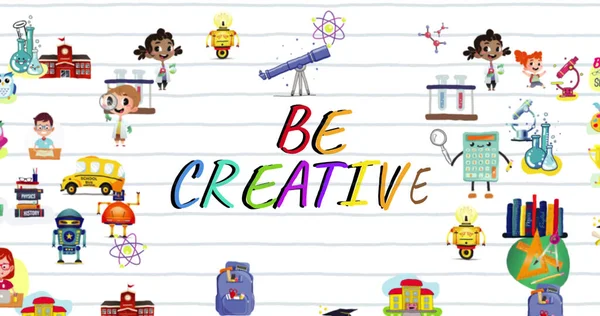 Imagen Ser Texto Creativo Iconos Coloridos Hobby Intereses Tiempo Libre — Foto de Stock