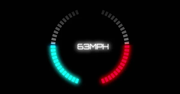 Image Car Speedometer Black Background Global Transport Digital Interface Concept — Stock Photo, Image