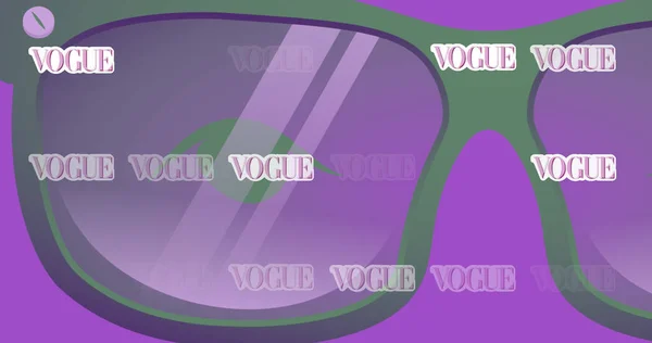 Obraz Ikony Okularów Modnych Tekstów Fioletowym Tle Moda Akcesoria Tło — Zdjęcie stockowe