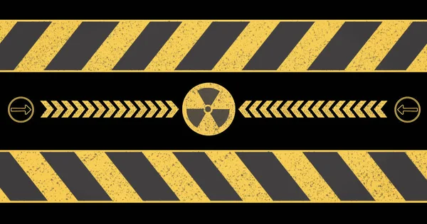 Obrázek Nukleárního Symbolu Černém Pozadí Koncept Nouzové Jaderné Signalizace Digitálně — Stock fotografie