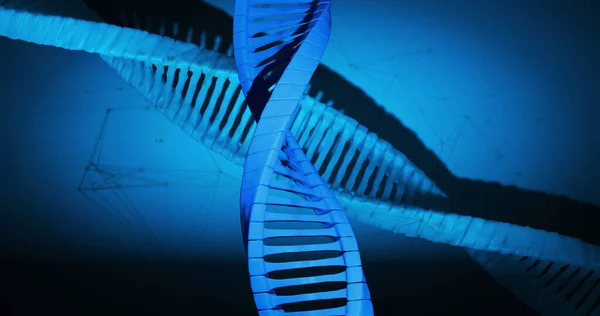 Bild Makro Blå Dna Strand Spinning Vetenskap Och Forskning Koncept — Stockfoto