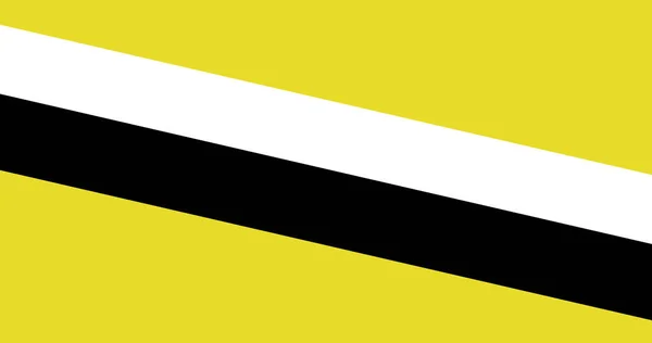Image White Black Diagonal Stripes Yellow Background Brunei Independence Patriotism — Stock Photo, Image