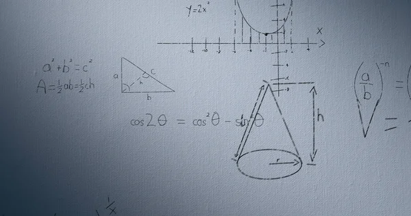 Imagem Equações Matemáticas Sobre Fundo Branco Conceito Global Ciência Interface — Fotografia de Stock