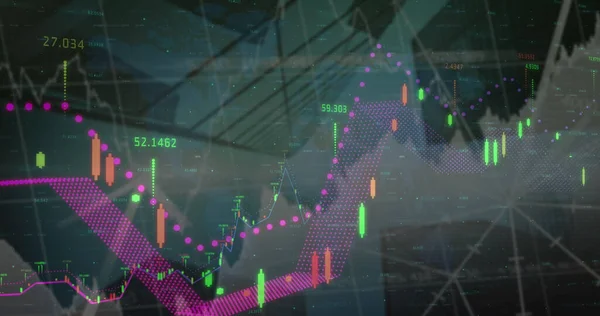 Imagen Datos Financieros Gráficos Sobre Arquitectura Finanzas Globales Economía Negocios —  Fotos de Stock