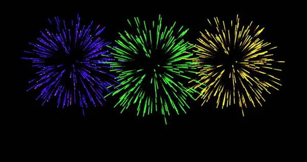 Image Colourful Christmas New Year Fireworks Exploding Night Sky Christmas — Stock Photo, Image