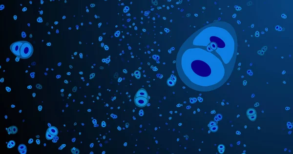 Immagine Cellule Blu Che Muovono Sullo Sfondo Della Marina Scienza — Foto Stock
