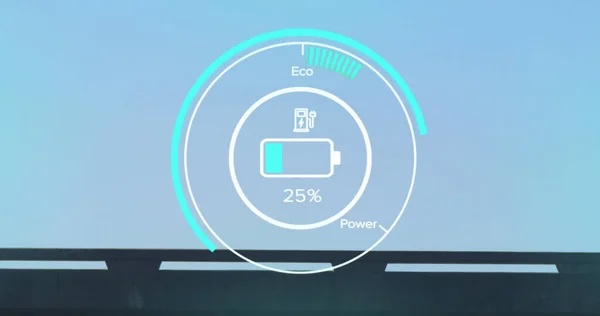 Imagen Los Datos Estado Carga Interfaz Del Vehículo Eléctrico Tecnología —  Fotos de Stock
