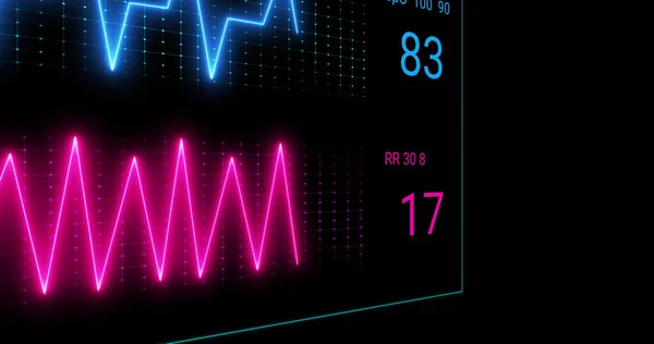 Image Cardiograph Black Background Global Medicine Digital Interface Concept Digitally — Stock Photo, Image