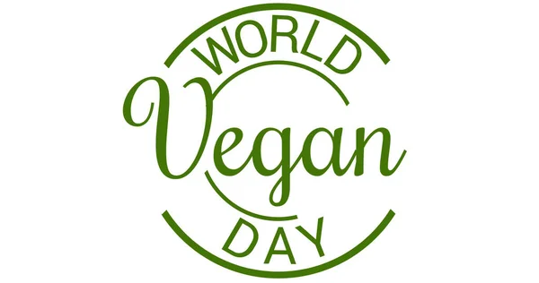 Image Monde Vegan Day Texte Cercle Vert Sur Fond Blanc — Photo
