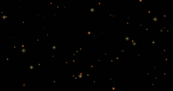 黒の背景に複数の星や光スポットの画像 創造的な月とお祝いのコンセプトデジタル生成された画像 — ストック写真