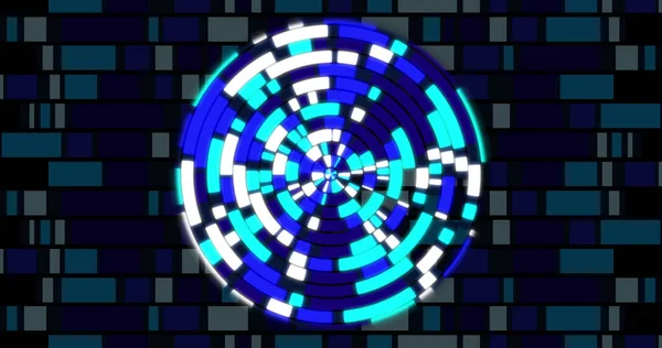 Bild Eines Kreises Aus Rechtecken Die Ihre Farben Blautönen Wechseln — Stockfoto