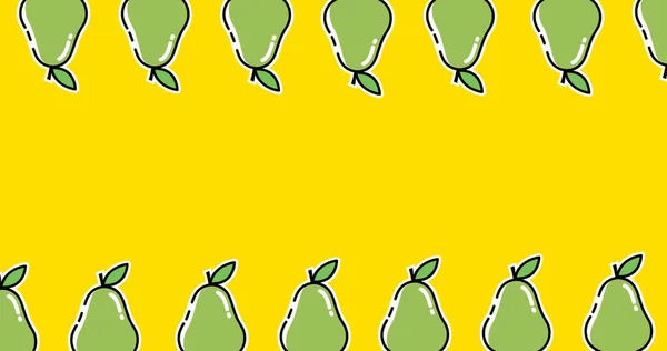 Bild Von Zwei Reihen Grüner Birnen Die Sich Oben Und — Stockfoto