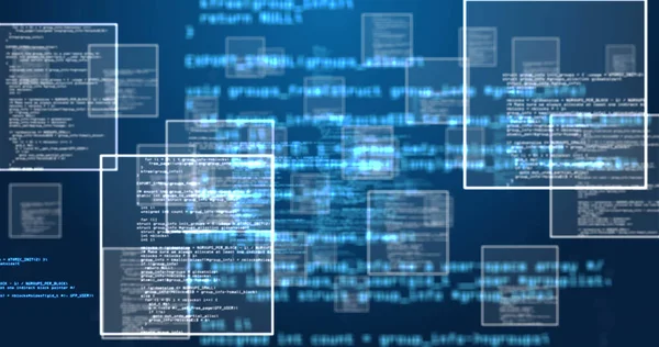 Image of data processing over black background. global communication, data processing and digital interface concept, digitally generated image.