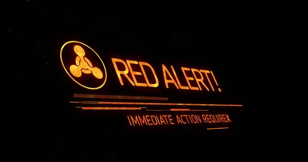 Зображення Червоного Знака Сповіщення Тексту Чорному Тлі Концепція Аварійного Ядерного — стокове фото