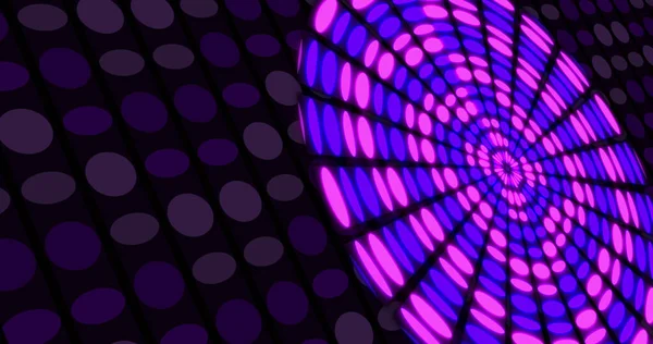 Image Circle Made Changing Colorful Lights Black Space Violet Dots — Stock Photo, Image