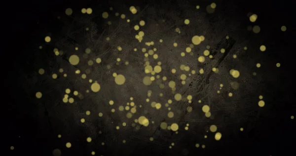 Image Golden Dots Falling Black Background Celebration Festivity Concept Digitally — Stock Photo, Image
