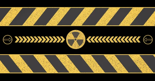 Bild Kärnvapensymbol Svart Bakgrund Nöd Och Nukleärteckenkoncept Digitalt Genererad Bild — Stockfoto