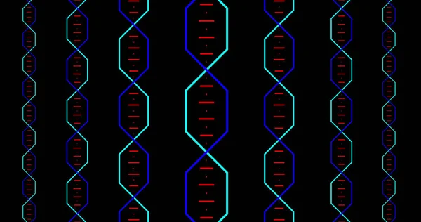 Bild Von Bunten Dna Rotierenden Auf Schwarzem Hintergrund Farbe Muster — Stockfoto