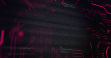 Veri işleme ve kırmızı entegre devre resmi. veri işleme, bilgisayarlar ve teknoloji konsepti dijital olarak oluşturuldu.