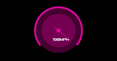 Siyah arkaplandaki araba hız göstergesi. küresel ulaşım ve dijital arayüz kavramı dijital olarak oluşturulmuş görüntü.