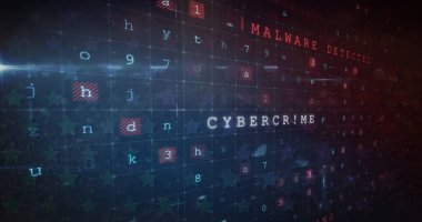 Siyah arkaplandaki yıldızlara yapılan siber saldırı uyarısı. küresel teknoloji ve veri işleme kavramı dijital olarak oluşturulmuş görüntü.