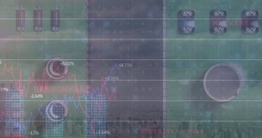 Sunucu odasındaki finansal veri işleme resmi. küresel teknoloji ve veri işleme kavramı dijital olarak oluşturulmuş görüntü.