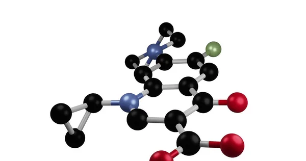 Bild Von Molekülen Die Auf Weißem Hintergrund Rotieren Konzept Aus — Stockfoto