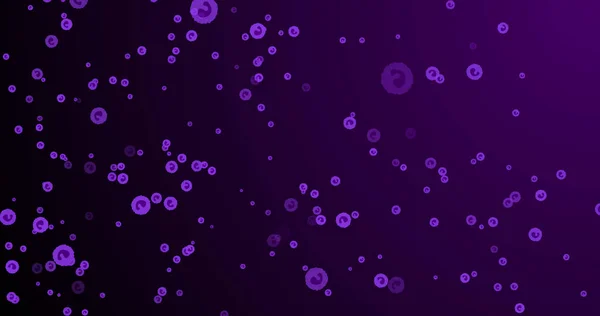 紫色圆圈在紫色背景上漂浮的图像 人类生物学 细胞和医学概念数字生成的图像 — 图库照片