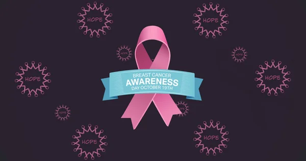 Εικόνα Του Κειμένου Ευαισθητοποίησης Για Τον Καρκίνο Του Μαστού Ροζ — Φωτογραφία Αρχείου