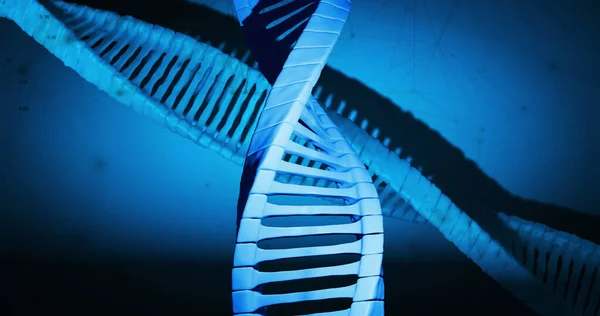 Bild Makro Blå Dna Strand Spinning Vetenskap Och Forskning Koncept — Stockfoto