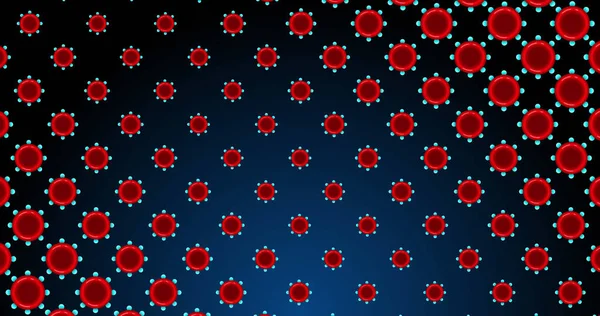 Bild Röda Blommor Som Former Som Förekommer Mörkblå Bakgrund Vetenskap — Stockfoto