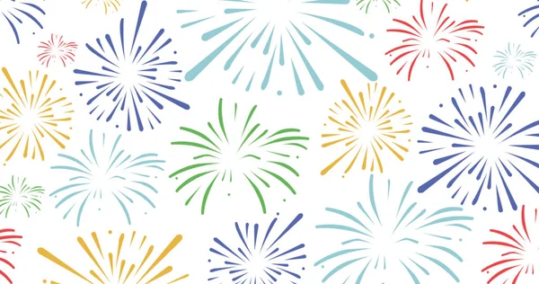 Bild Explodierender Bunter Feuerwerkskörper Auf Weißem Hintergrund Neues Jahr Feier — Stockfoto