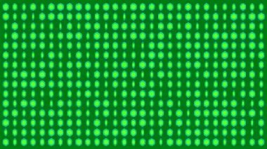 Yeşil arka planda yanıp sönen yeşil disklerin animasyonu. Renk, kalıp ve hareket konsepti dijital olarak oluşturulmuş video.