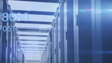 Sunucular üzerinde değişen numaraların animasyonu. küresel ağ, veri işleme ve teknoloji konsepti dijital olarak oluşturulmuş video.