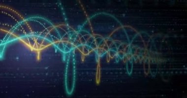 Veri işleme ve bağlantı ağlarının animasyonu. Küresel bağlantılar ve bulut hesaplama kavramı dijital olarak oluşturulmuş video.