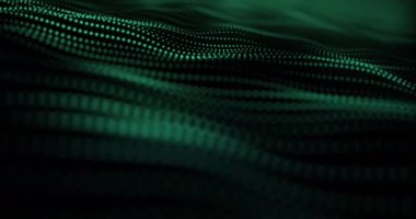 Siyah arkaplanda hareket eden noktaların animasyonu. soyut arkaplan ve dijital arayüz kavramı dijital olarak oluşturulmuş video.