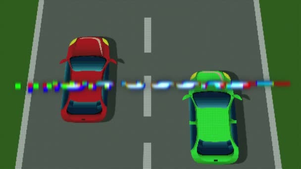 Animazione Testo Alto Punteggio Sullo Schermo Con Gioco Corse Automobilistiche — Video Stock